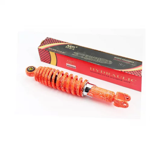 Амортизатор задний GY6/Honda-285мм*D-55мм (втулка 10мм / вилка 8мм) регулир., оранжевый "паутина", ЗЧ-СКУТЕР, YQ-328255