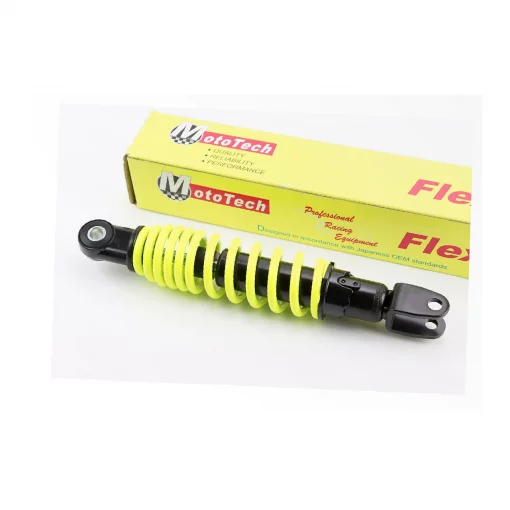 Амортизатор задний GY6/Suzuki-265мм*D-50мм (втулка 10мм / вилка 10мм) регулир., лимонный, ЗЧ-СКУТЕР, YQ-328386