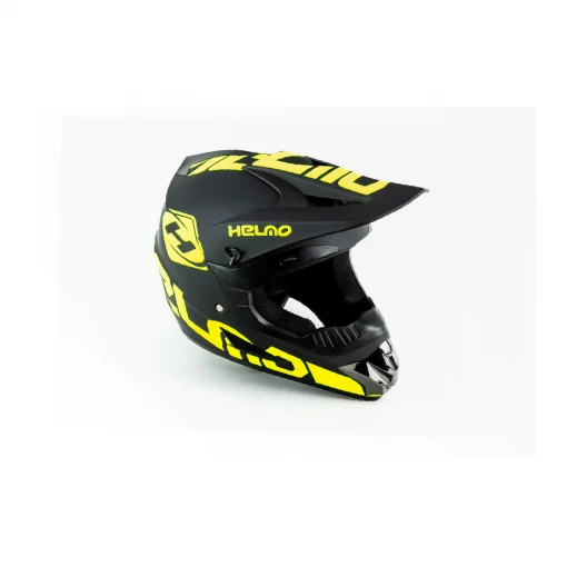 Шлем кроссовый 117 M (57-58см), чёрно-салатовый мат HELMO, ШОЛОМИ, YQ-360531