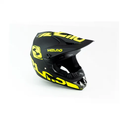 Шлем кроссовый 117 S (55-56см), чёрно-салатовый мат HELMO, ШОЛОМИ, YQ-360514