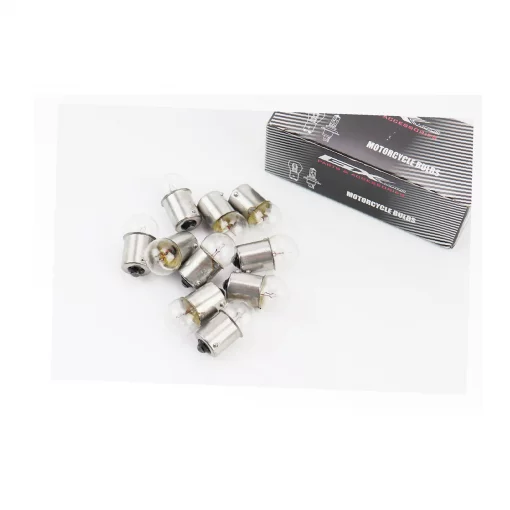 Лампа поворотника BA15S (з цоколем), біла 12V/10W G18, к-кт 10шт, ЛАМПИ, YQ-354116