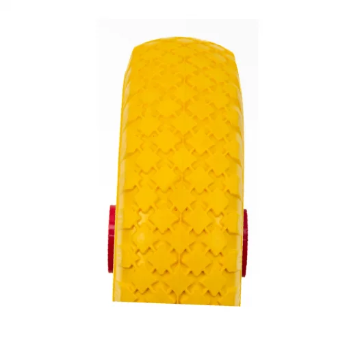 Колесо на тачку "ПІНОПОЛІУРЕТАН" 4,00-6, пром-підшипники під вісь 20мм, жовто-червоне, ШИНИ, YQ-353615