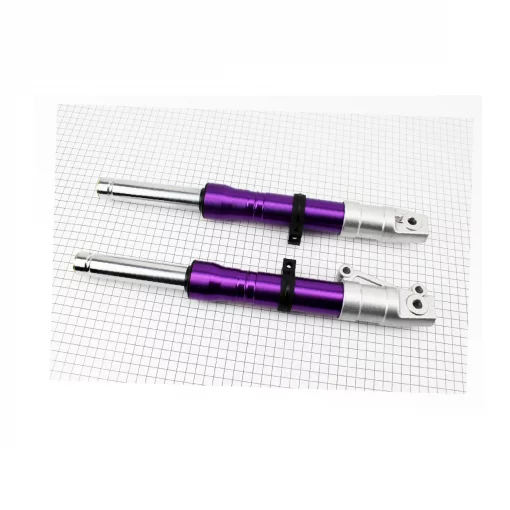 Вилка передняя (перья) лев., прав., к-кт 2шт Honda DIO, 370мм (под диск. торм.) фиолетовые, YQ-347251