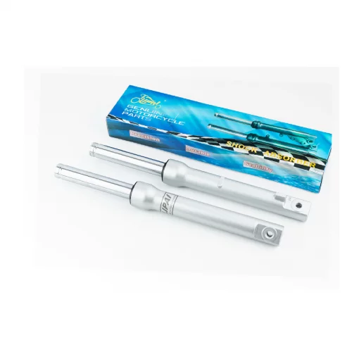 Вилка передняя (перья) лев., прав., к-кт 2шт Honda DIO, 390мм (под бараб. торм.) качественные, серые, YQ-363530