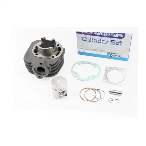 Цилиндр к-кт (цпг) Suzuki LET'S 50cc-41мм (палец 10мм), синяя коробка, YQ-331036