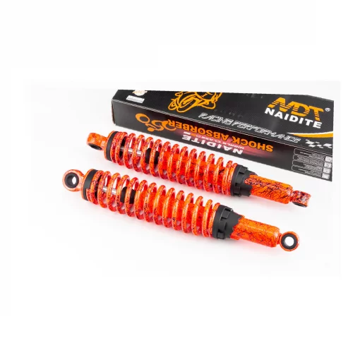 Амортизатор задній JH/CB/CG-340мм*d-60мм (під втулки) регул., помаранчевий з павутиною к-кт 2шт, ЗЧ-МОТО, YQ-318484