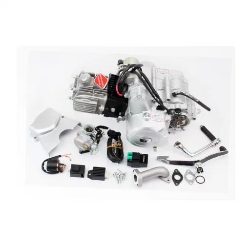 Двигатель мопедный в сборе 110куб (Delta)-"механика"+карбюратор, коммутатор, катушка, реле: поворотников, стартера, напряжения,