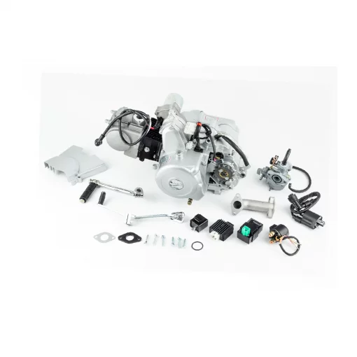 Двигатель мопедный в сборе 70куб (Delta)-"механика" (без надп. KANUNI)+карбюратор, коммутатор, катушка, реле поворотников,