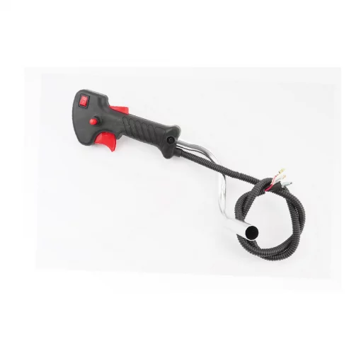 Ручка газу + трос (курок "широкий", з зігнутою трубою, різні кольори), ТРИМЕР, YQ-213155