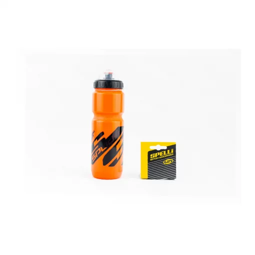 Фляга пластиковая 800мл, с защитной крышкой, оранжево-чёрная SWB-528-L, ВЕЛОАКСЕСУАРИ, YQ-414014
