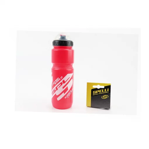 Фляга пластиковая 800мл, с защитной крышкой, красно-белая SWB-528-L, ВЕЛОАКСЕСУАРИ, YQ-409545