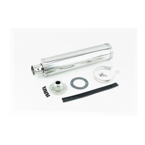 Глушник ПРЯМОТОЧНИЙ без коліна 420x100мм TUNING, хром тип 2, ЗЧ-СКУТЕР, YQ-317375