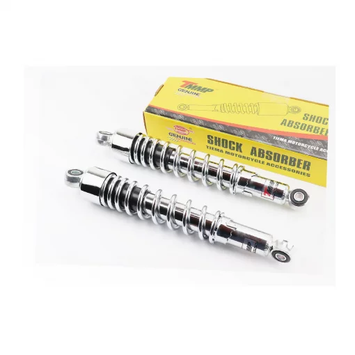 Амортизатор задній 330мм, D-52мм (втулка 12мм / втулка 10мм) регулир., хром к-кт 2шт, ЯВА, YQ-343010