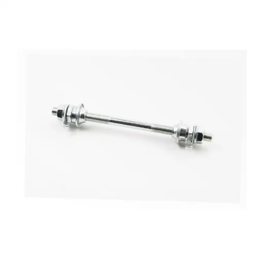Вісь передня ХВЗ М8х140мм, кріпл. гайка, хром, ВЕЛОЗАПЧАСТИНИ, YQ-406260