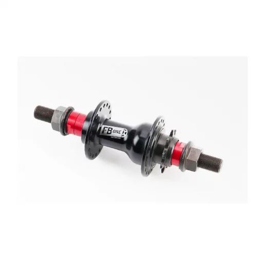 Втулка задняя BMX алюминиевая 14Gx36H драйвер 9Т, 4 пром-подшипника 6902 2RS, ось 14мм, крепл. гайка, чёрно-красная RH-275,