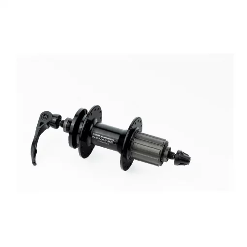 Втулка задняя MTB алюминиевая 14Gx32H под кассету 8-10зв, Disk-brake, 2 пром-подшипники 6000 2RS, крепл. эксцентрик, чёрная