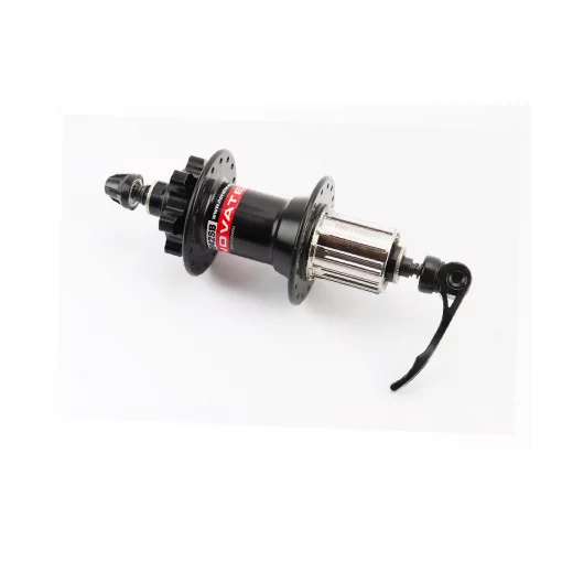 Втулка задняя MTB алюминиевая 14Gx32H под кассету 8-10зв, Disk-brake, 4 пром-подшипники 6001 2RS, крепл. эксцентрик, чёрная