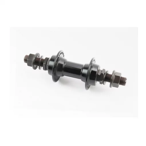 Втулка передняя BMX алюминиевая 14Gx48H, 2 пром-подшипники 6902 2RS, ось 14мм, крепл. гайка, чёрная WZ-A272FB, ВЕЛОЗАПЧАСТИНИ,