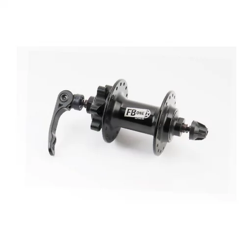 Втулка передняя MTB алюминиевая 14Gx32H, Disk-brake, 2 пром-подшипники 6200 2RS, крепл. эксцентрик, чёрная FH-291, ВЕЛОЗАПЧАСТИНИ,