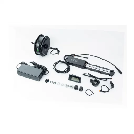 ЭЛЕКТРО-мотор заднего колеса 36V-500W, под вольнобег, Disk-brake, крепл. гайка+контроллер, ручка газа, зарядное устройство,