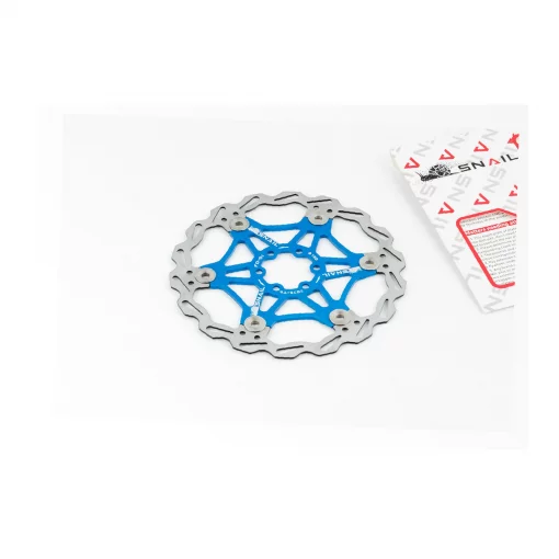 Гальмівний диск 180мм, кріпл. 6 болтів, на алюмінієвому павуку, синій FD-01, ВЕЛОЗАПЧАСТИНИ, YQ-412383