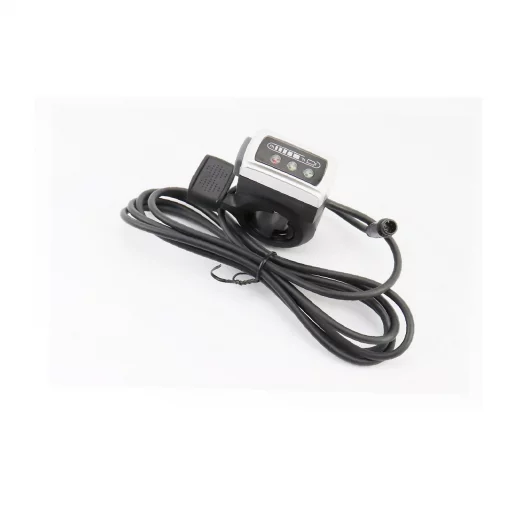 Ручка газа (акселератор) с индикацией, 6 контактов, чёрно-серая (электровелосипед), ЗЧ-ЕЛЕКТРО техніка, YQ-410070