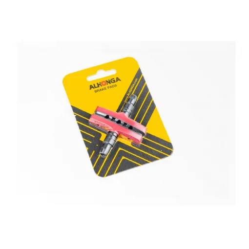 Гальмівні колодки V-brake 60мм, на блістері, чорно-червоні HJ-EN02, ВЕЛОЗАПЧАСТИНИ, YQ-411356