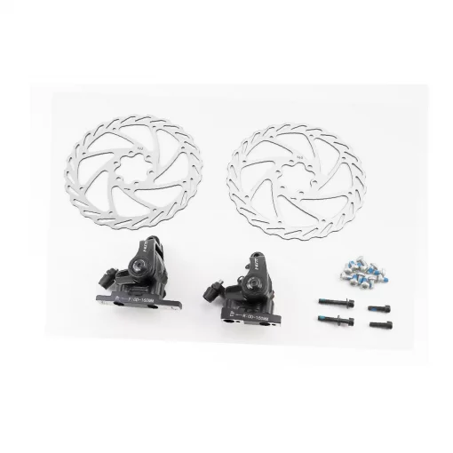 Гальмо Disk-brake ROAD переднє (F160мм)+заднє (R160мм), диски 160мм, кріпл. 6 болтів, чорні S-6, ВЕЛОЗАПЧАСТИНИ, YQ-411825