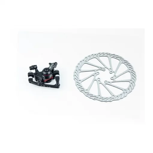 Гальмо Disk-brake заднє (R180мм)+диск 180мм, кріпл. 6 болтів, чорне DSC-710/RPT006, ВЕЛОЗАПЧАСТИНИ, YQ-412196