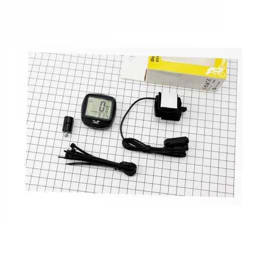 Велокомпьютер 15-функций, проводной, 1,5" дисплей, чёрный YS-468B (без батареек), ВЕЛОАКСЕСУАРИ, YQ-409020