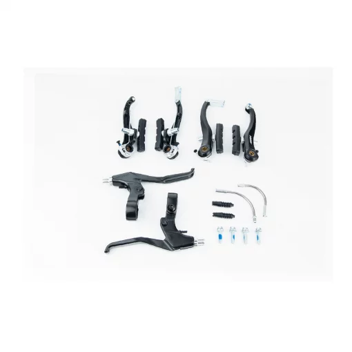 Гальмо V-brake 110мм (2 колеса) з ручками, алюмінієве, чорне 10DG/483D, ВЕЛОЗАПЧАСТИНИ, YQ-411574