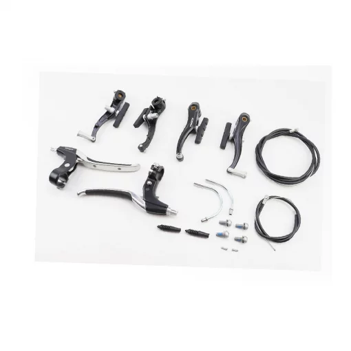 Гальмо V-brake 110мм (2 колеса) з ручками, тросами, алюмінієве, чорне HJ-805AD, ВЕЛОЗАПЧАСТИНИ, YQ-411190