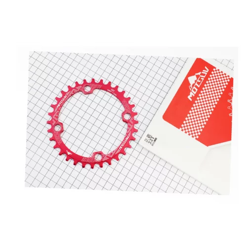 Звезда передняя MTB Narrow Wide 32Т (BCD:104мм), алюминиевая, красная, ВЕЛОЗАПЧАСТИНИ, YQ-411412