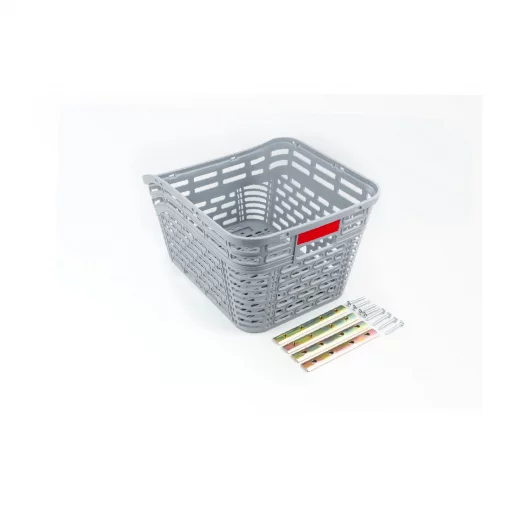 Корзина задняя пластмассовая, крепл. на багажник, серая, ВЕЛОАКСЕСУАРИ, YQ-414034