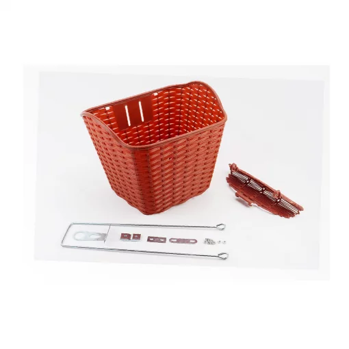 Корзина передняя 26" с крышкой, пластмассовая, коричневая SLCK-09B, ВЕЛОАКСЕСУАРИ, YQ-409456