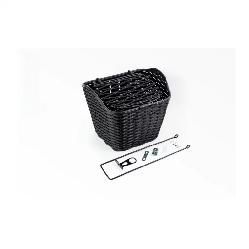 Корзина передняя 26" с крышкой, пластмассовая, чёрная SLCK-09B, ВЕЛОАКСЕСУАРИ, YQ-409153