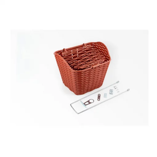 Корзина передняя 28" с крышкой, пластмассовая, коричневая SLCK-09B, ВЕЛОАКСЕСУАРИ, YQ-409528