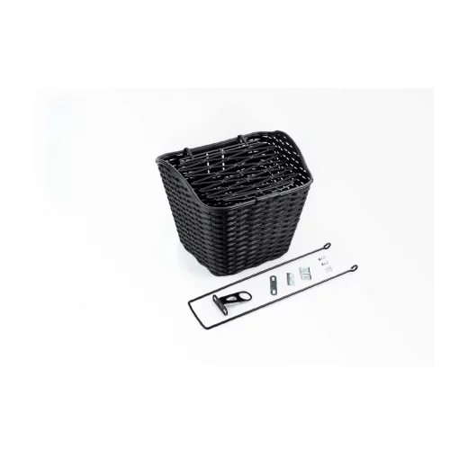 Корзина передняя 28" с крышкой, пластмассовая, чёрная SLCK-09B, ВЕЛОАКСЕСУАРИ, YQ-409789