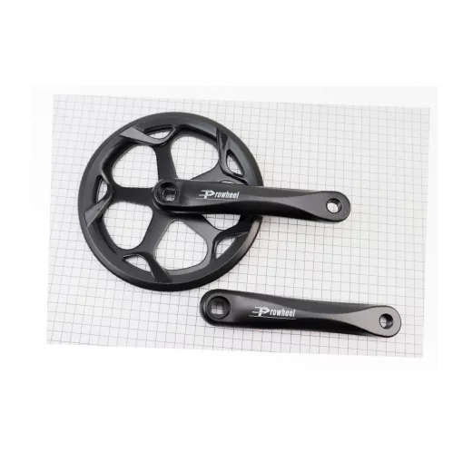 Шатуни "квадрат" 170мм, 46T (3/32") CITY, алюмінієві, чорні FOLDING PRO-546P, ВЕЛОЗАПЧАСТИНИ, YQ-411601