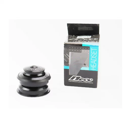 Кермова колонка 1-1/8" (44/28,6x44/30мм) безрізьбової вилки, напівінтегрована, пром-підшипники, чорна H114, ВЕЛОЗАПЧАСТИНИ,