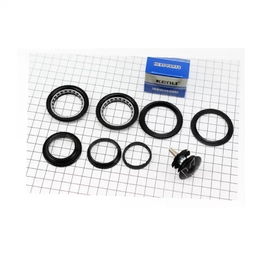 Кермова колонка 1-1/8" (44/28,6x44/30мм) безрізьбової вилки, напівінтегрована, чорна KL-B411, ВЕЛОЗАПЧАСТИНИ, YQ-411029