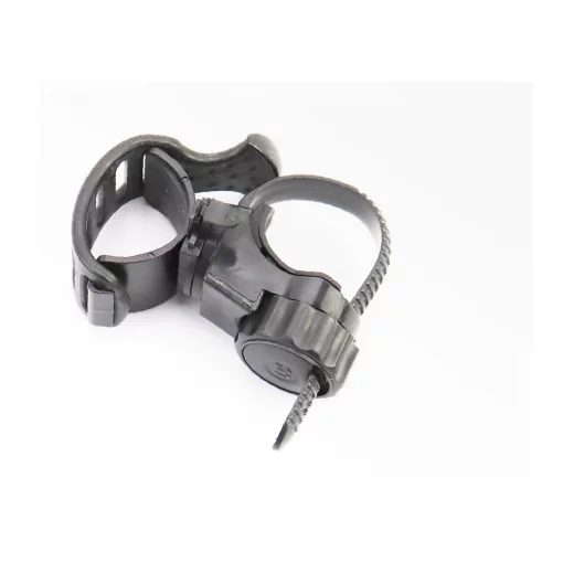 Крепление фонаря на руль велосипеда, регулированное, пластмассово-резиновое, крепл. на хомуте, чёрное, ВЕЛОАКСЕСУАРИ, YQ-409376