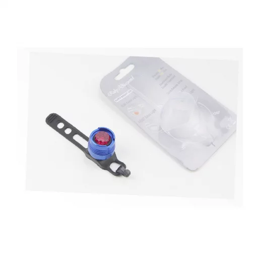 Фонарь задний 1 диод алюминиевый, синий (без батареек), ВЕЛОАКСЕСУАРИ, YQ-409025