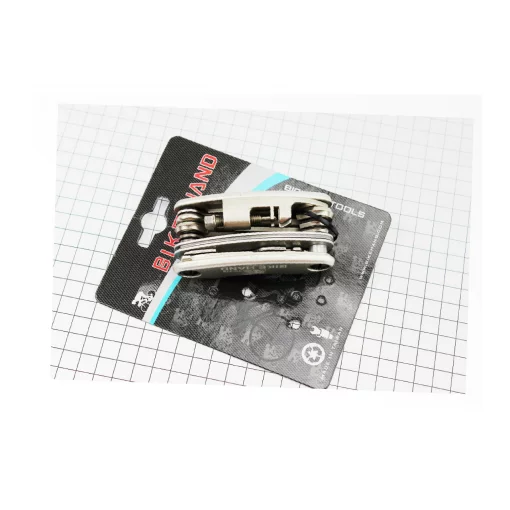 Ключ-набор 20 предметов (2,2.5,3,4,5,6,8мм, отвёртки прямая и фигурная, гаечные 8,9,10,12,13,15мм, спицные ключи, нож-пила,