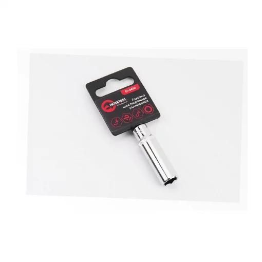 Головка торцевая 6-гранная 1/4" 10мм, удлинённая CrV (ET-0460), Ручний інструмент, YQ-702146