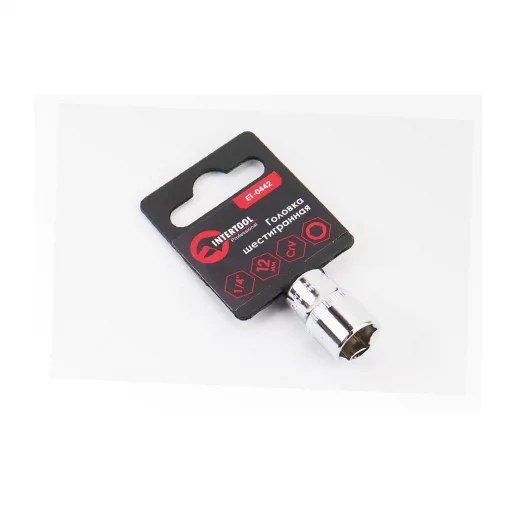 Головка торцева 6-гранна 1/4" 12мм CrV (ET-0442), Ручний інструмент, YQ-702126