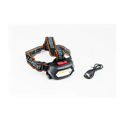 Фонарь налобный COB 130 lumen, АКБ Li-ion 3.7V 18650 зарядка от USB, влагозащитный, чёрный BL-203, ВЕЛОАКСЕСУАРИ, YQ-409882