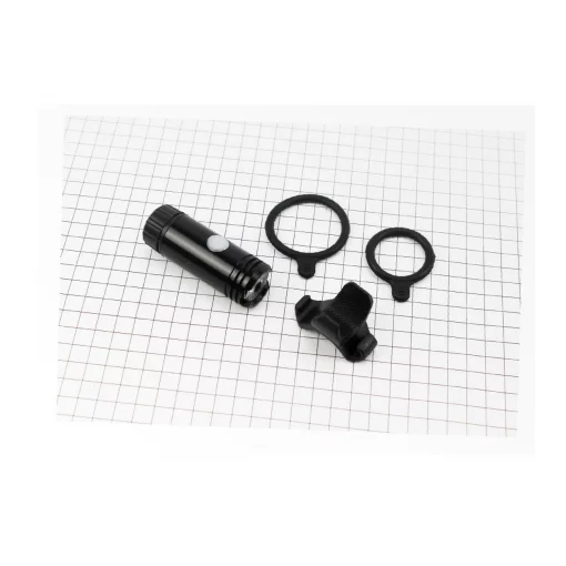 Фонарь передний 1 диод 120 lumen алюминиевый, Li-ion 3.7V 600mAh зарядка от USB, влагозащитный, чёрный JY-7012FA, ВЕЛОАКСЕСУАРИ,