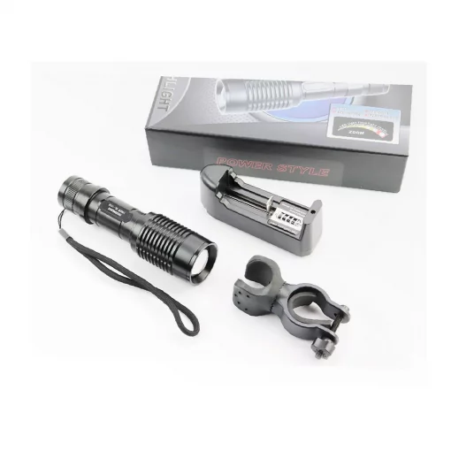 УЦЕНКА Фонарь передний 1 диод 2800 lumen алюминиевый, Li-ion 3.7V 4200mAh с зарядкой, влагозащитный, чёрный BL-1836 (без батареи),