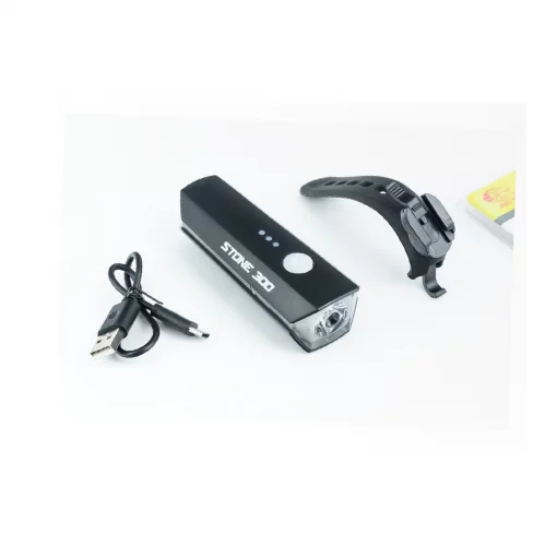 Фонарь передний 1 диод 300 lumen, Li-ion 3.7V 1800mAh зарядка от USB, чёрный JY-7203-300, ВЕЛОАКСЕСУАРИ, YQ-409563